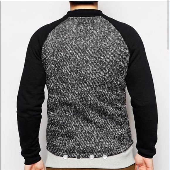 Native Youth RETRO Knitted Jersey Bomber Jacket Men’s size Small - Picture 2 of 11